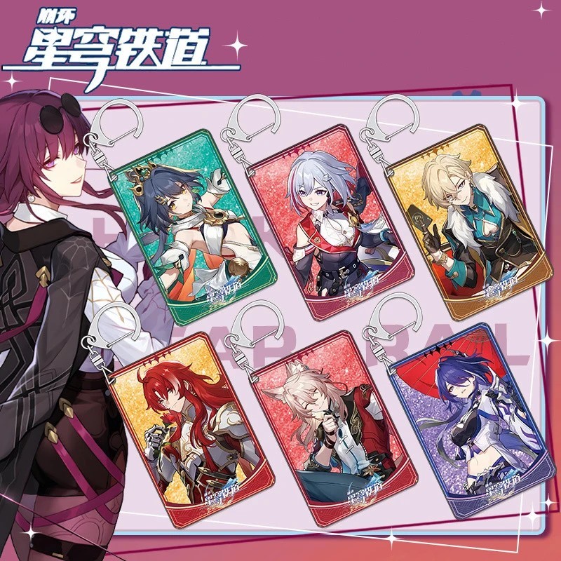 Móc khóa Honkai Star Rail cát chảy Acrylic Aventurine Robin Firefly Acheron Argenti mô hình Anime tr