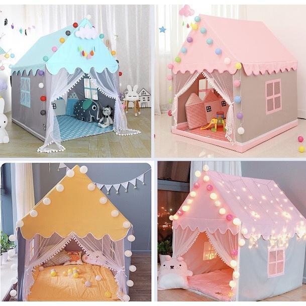 Lều cho bé cỡ lớn – Lều công chúa hoàng tử – Khung kim loại chắc chắn – Tặng đèn nháy