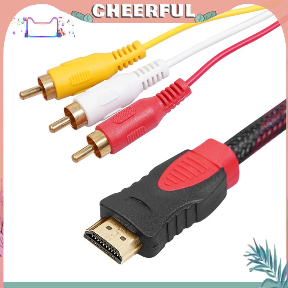 HDTV Male to 3RCA Audio Video AV Cable Cord Adapter hoặc TV Set-Box DVD Laptop