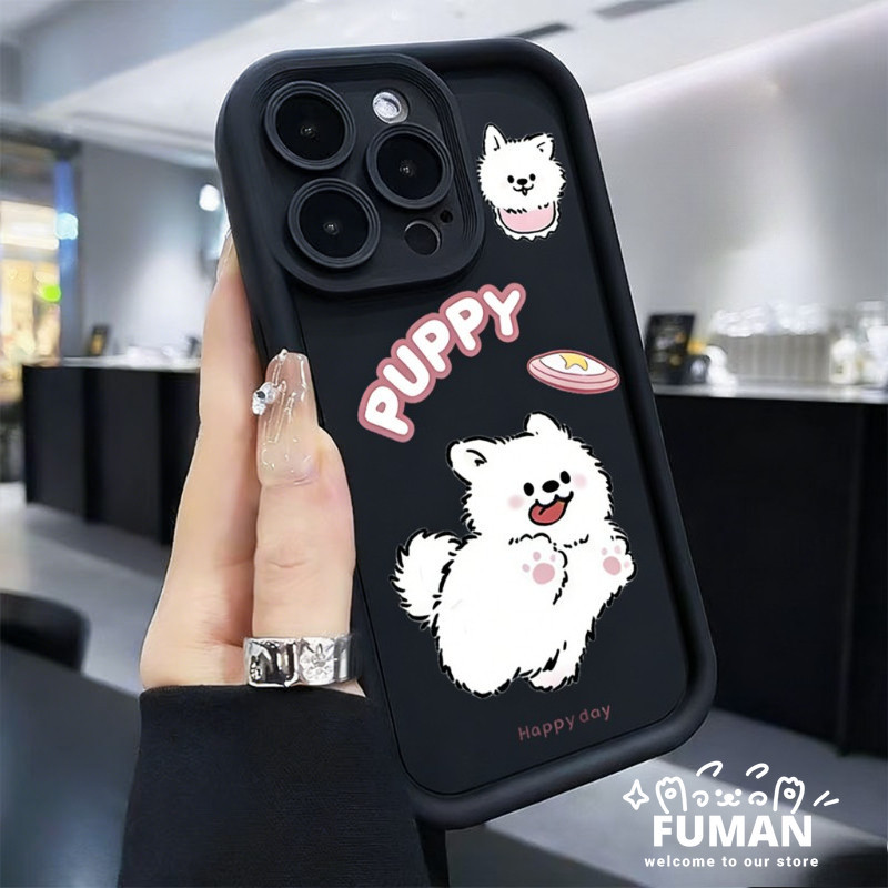 Ốp Điện Thoại Màu Trơn Chó Con Dễ Thương Cho Realme 9 Pro 9i 8 Pro 8i 8S 7i 6i 5 5S 5i 5 2 Pro C21 C