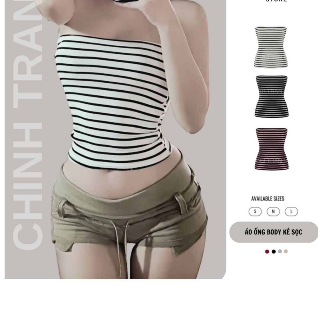 [ TĂNG SIZE KHI ĐẶT] Áo Ống Sọc Ngang Form Ôm Body - Store - Alisa 95