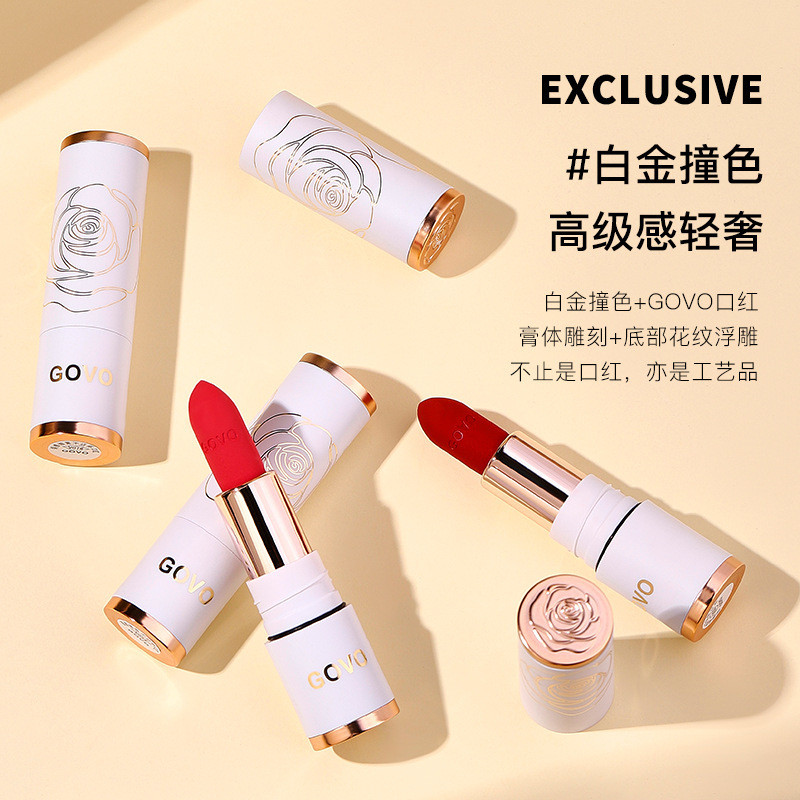 GOVO Juan Feel Fine Mist Chống Dính Cốc Son Môi Trà Sữa Đậu Dán Màu Mờ Chống Thấm Nước Nhung Mờ Khôn