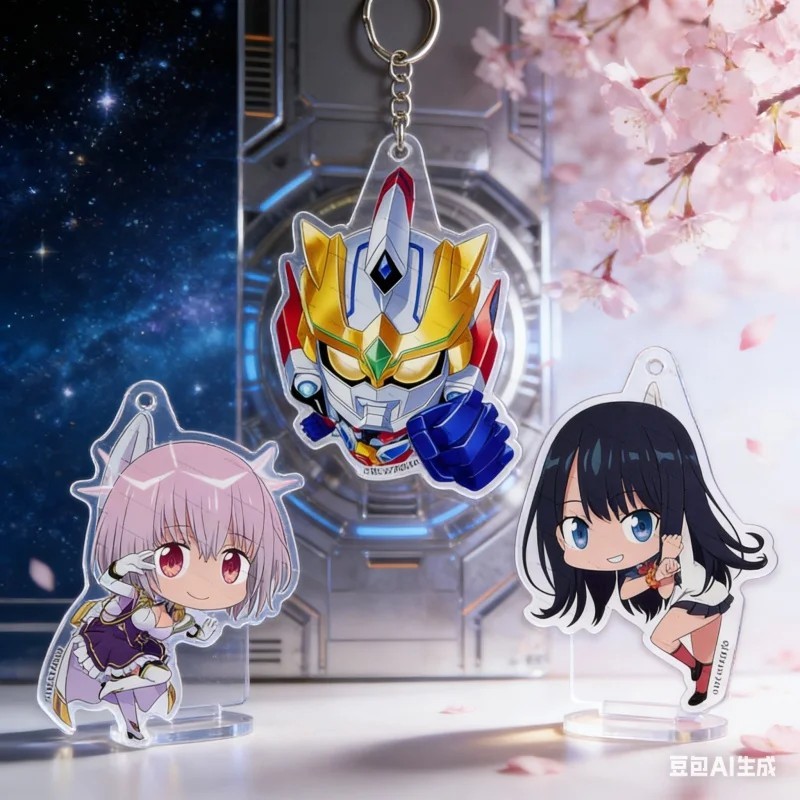Móc khóa Acrylic Anime Takarada Rikka Akane Shinjo Gridman Universe mô hình Chibi 6cm siêu nét trang