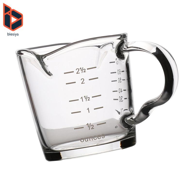 Blesiya Glass Creamer Pitcher Espresso Mixing Glass Đa Năng Làm Dày Với Cân Sữa