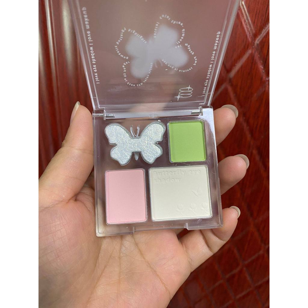 phấn mắt 4 ô phấn mắt Biya Biya Dreamland Bảng Phấn Mắt Bốn Màu Giáng Sinh Bạc Hà Trà Chanh Xanh Tươ