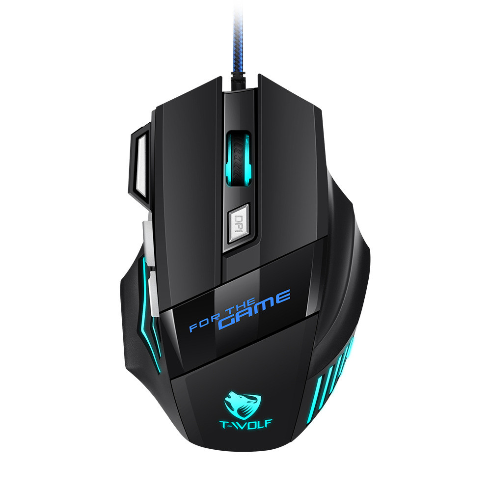 Chuột chơi Game T-WOLF Thunder WOLF M1 Dạ Quang RGB Có Dây Gà Ăn Chơi Game Chuột Xuyên Biên Giới