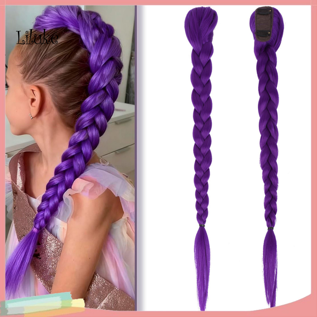 LK Soft Braid Hair Piece Purple Braid Hair Extension 1 hoặc 2 Chiếc Kẹp Màu Tím Braid Đuôi Ngựa Nối 