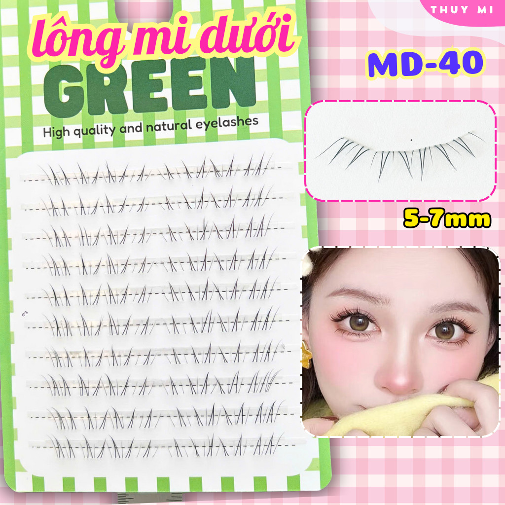 Lông Mi dưới tự nhiên 10 hàng MD40 Lông Mi nhiều lớp XANH Thủy Mi