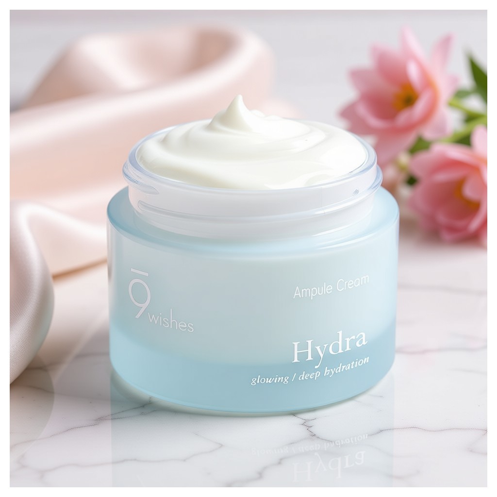 [9wishes] 9Wishes Hydra Ampoule Cream, 50 ml, 1 cái / Kem Ampoule Hàn Quốc / Dewy Finish / Chính hãn