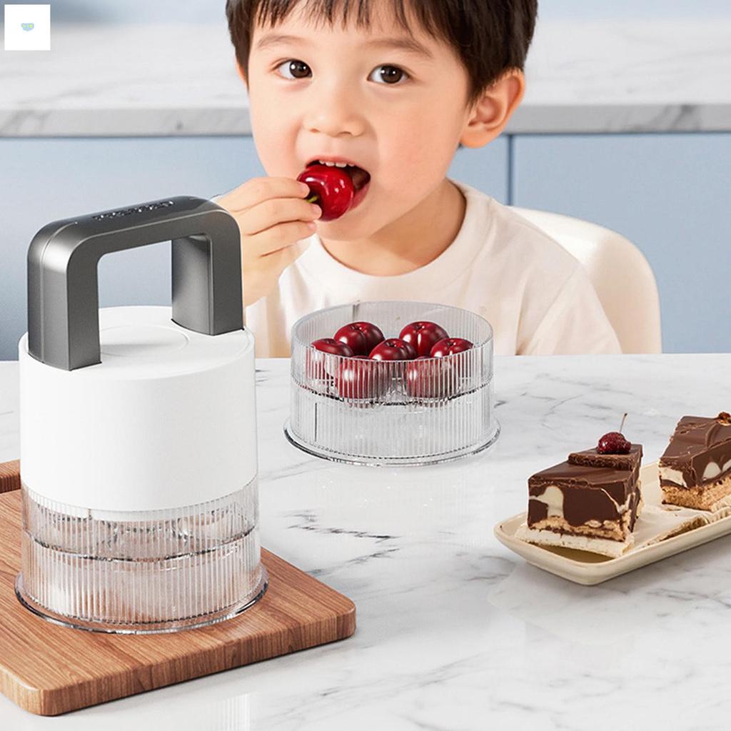 7 lỗ Cherry Pitter Press-Style Fruit Corer cho Cherries Bing Cherries Dates