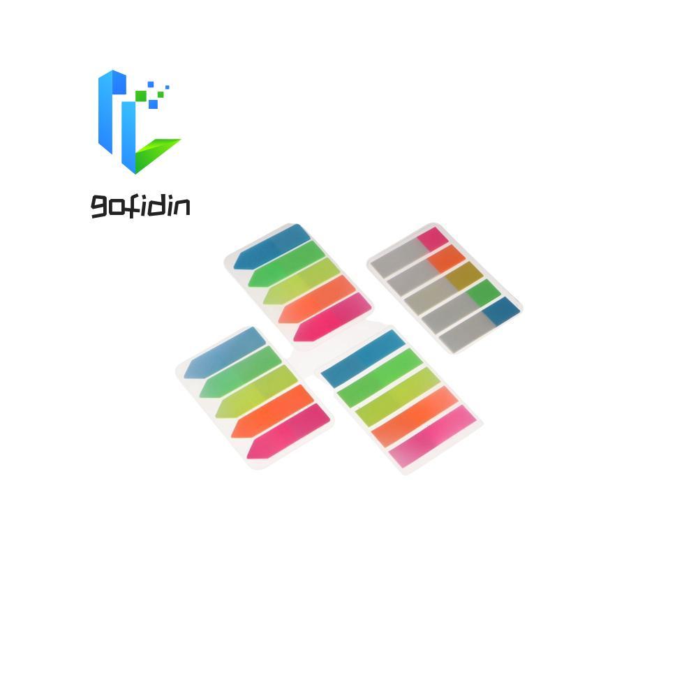 GOFIDIN Huỳnh Quang Memo Pad Memo Flags Giấy Huỳnh Quang 100 Tờ Màu Memo Pad