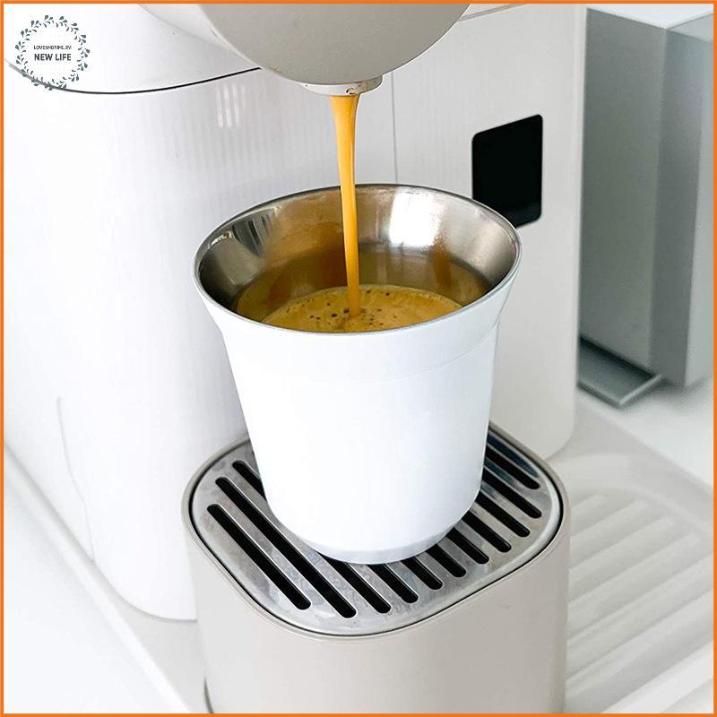 [LS] 80ml Cốc Espresso bằng thép không gỉ hai tường cách nhiệt Nespresso Pixie Cốc cà phê Hình dạng 