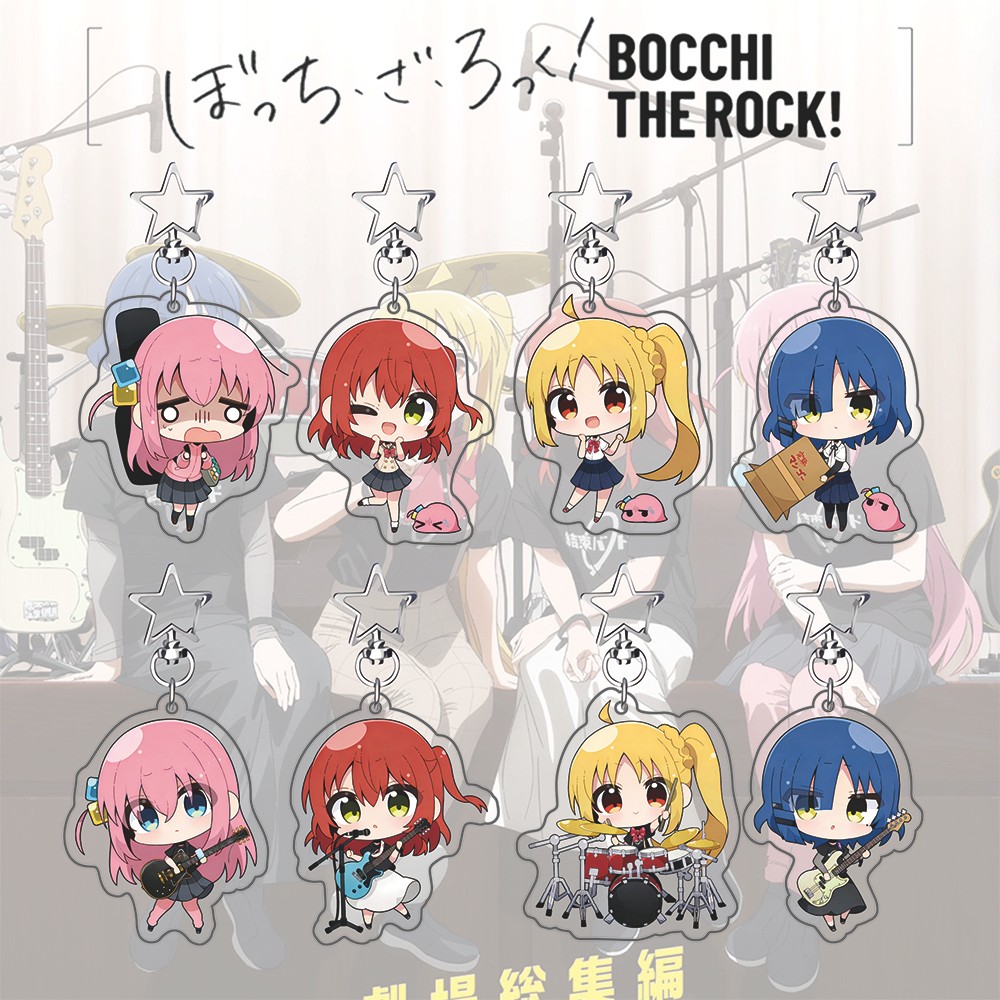 Bocchi the Rock Acrylic Keychain, Kessoku Band Hitori Nijika Ryo Figure, Chibi Instrument & Expressi