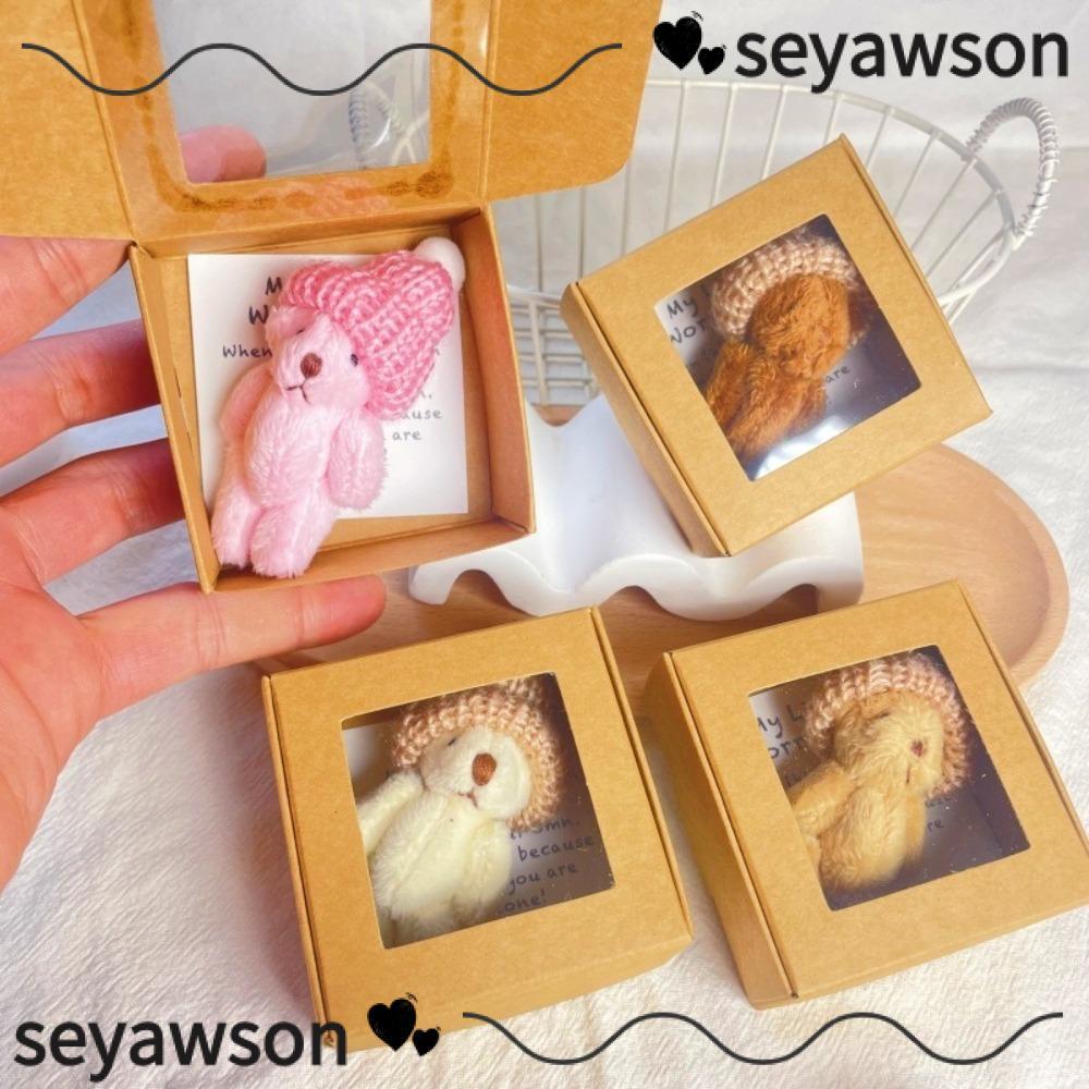 Quà tặng hộp gấu bông mini SEYAWSON, Quà tặng gấu bông sang trọng cỡ nhỏ, trong hộp Gấu bỏ túi dễ th
