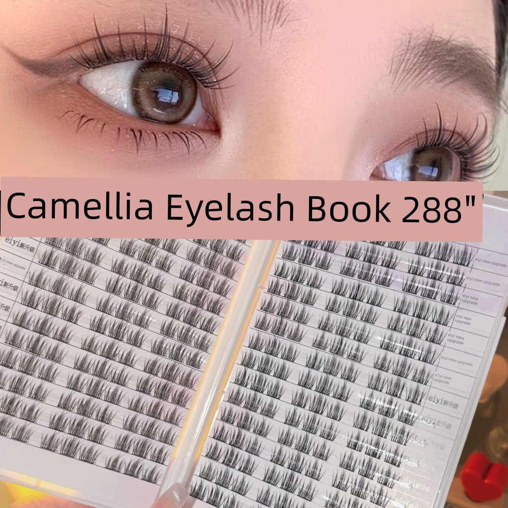 Không Keo Dung Tích Lớn Camellia Lông Mi Giả Sách Nữ Tự Nhiên Mô Phỏng Lười EIYI Phân Đoạn Tự A