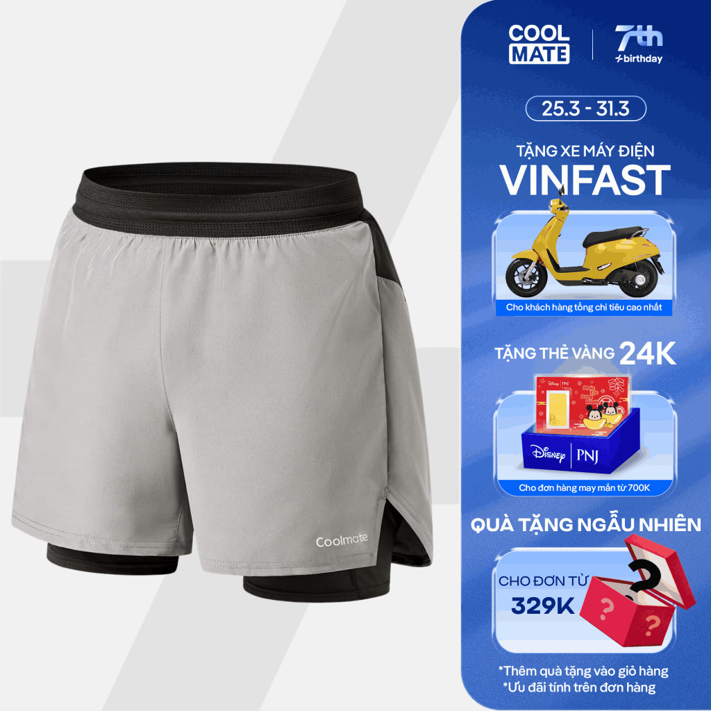 Quần Shorts thể thao chạy bộ 2 lớp Fast & Free III Coolmate