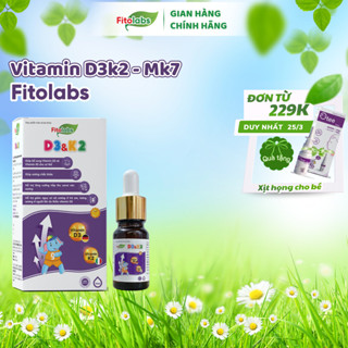 Vitamin D3K2-MK7 Cho Bé Fitolabs Dạng Nhỏ Giọt Dễ Dùng, Giúp Bé Tăng Chiều Cao, Xương Chắc Khỏe Lọ 10ml [Mẫu Mới]