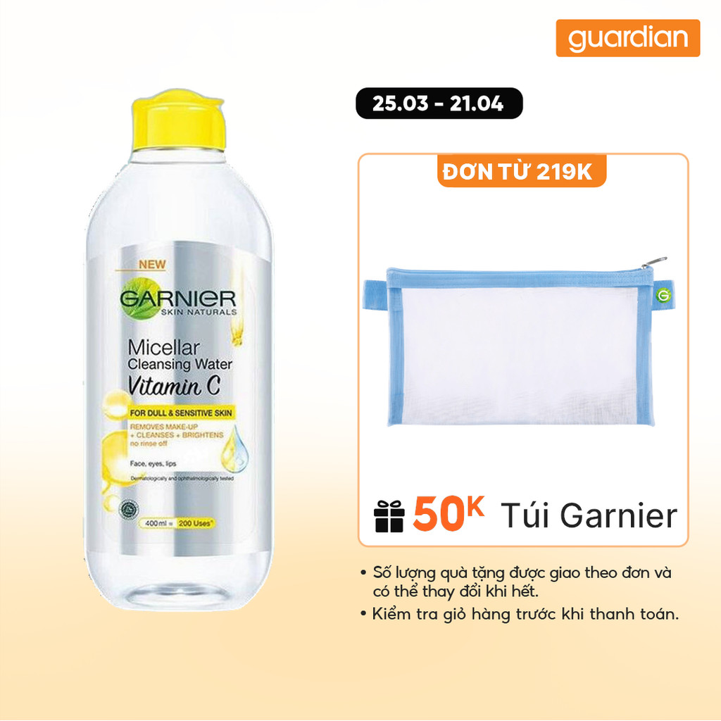 Nước Làm Sạch Và Tẩy Trang Dưỡng Sáng Da Micellar Water Vitamin C GARNIER 400ml