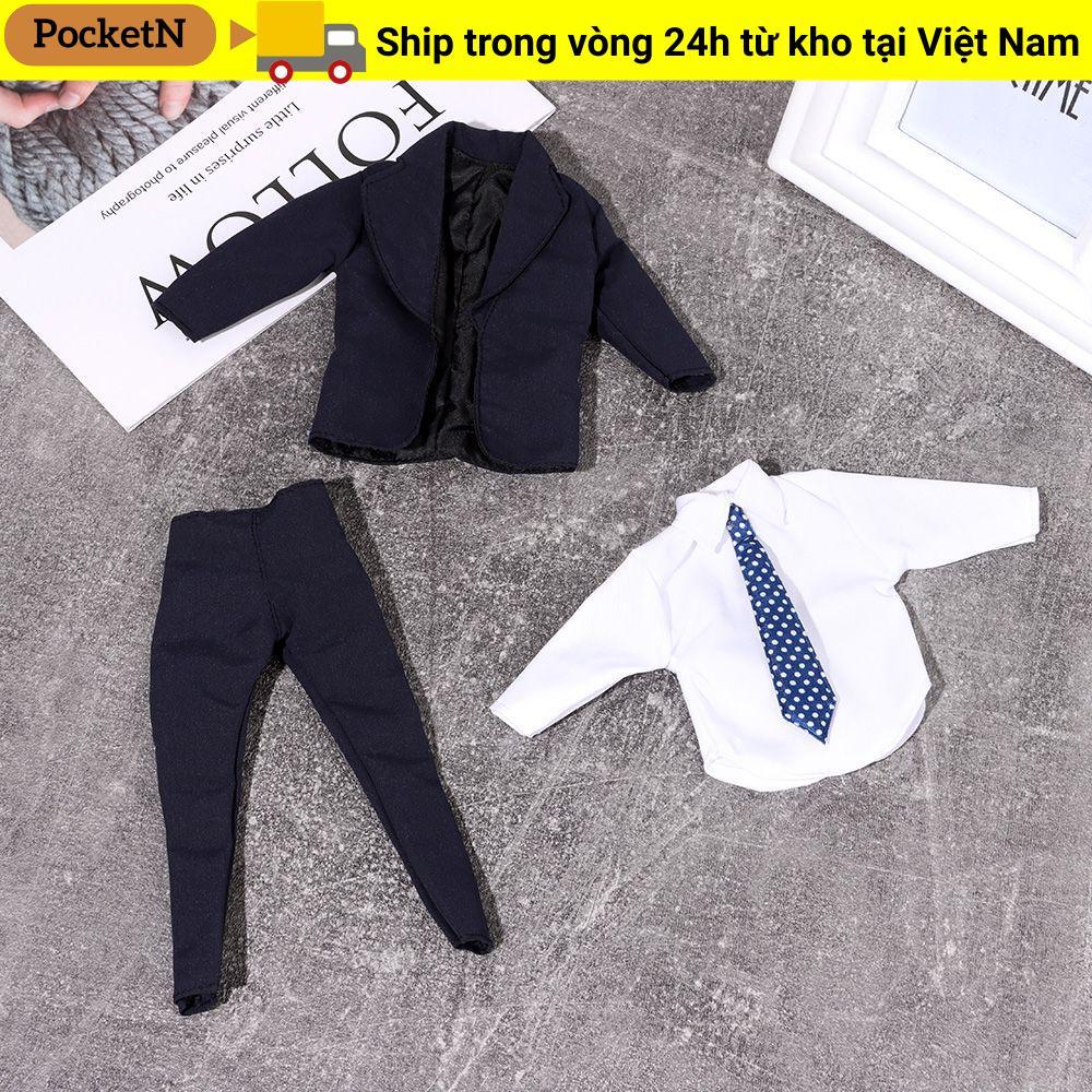 POCKETN 11 Bộ 1 / 6 Quần Áo Búp Bê Nam, Đẹp Trai Hàng Ngày Phù Hợp Với Áo Sơ Mi Quần, 6 Phong Cách N