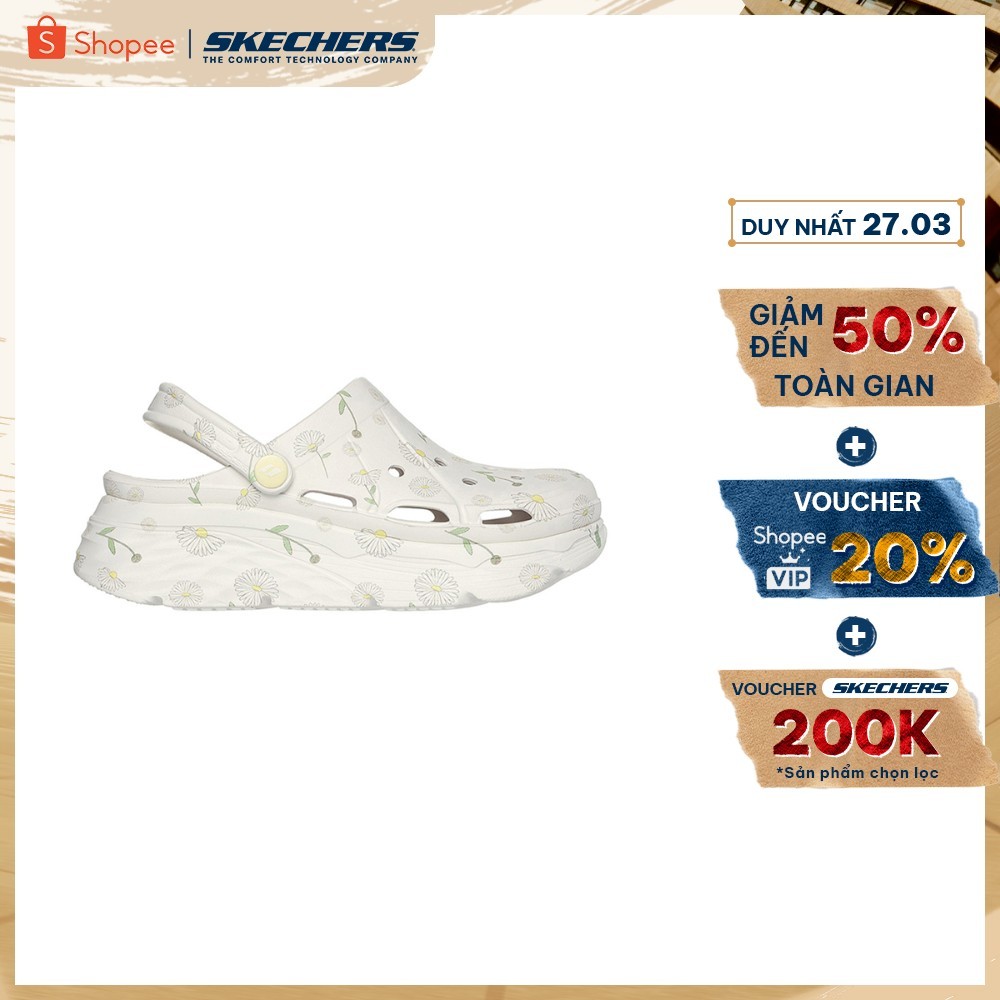 Giày Thể Thao Nữ Skechers Max Cushioning Foamies Daisies - 111271-WHT