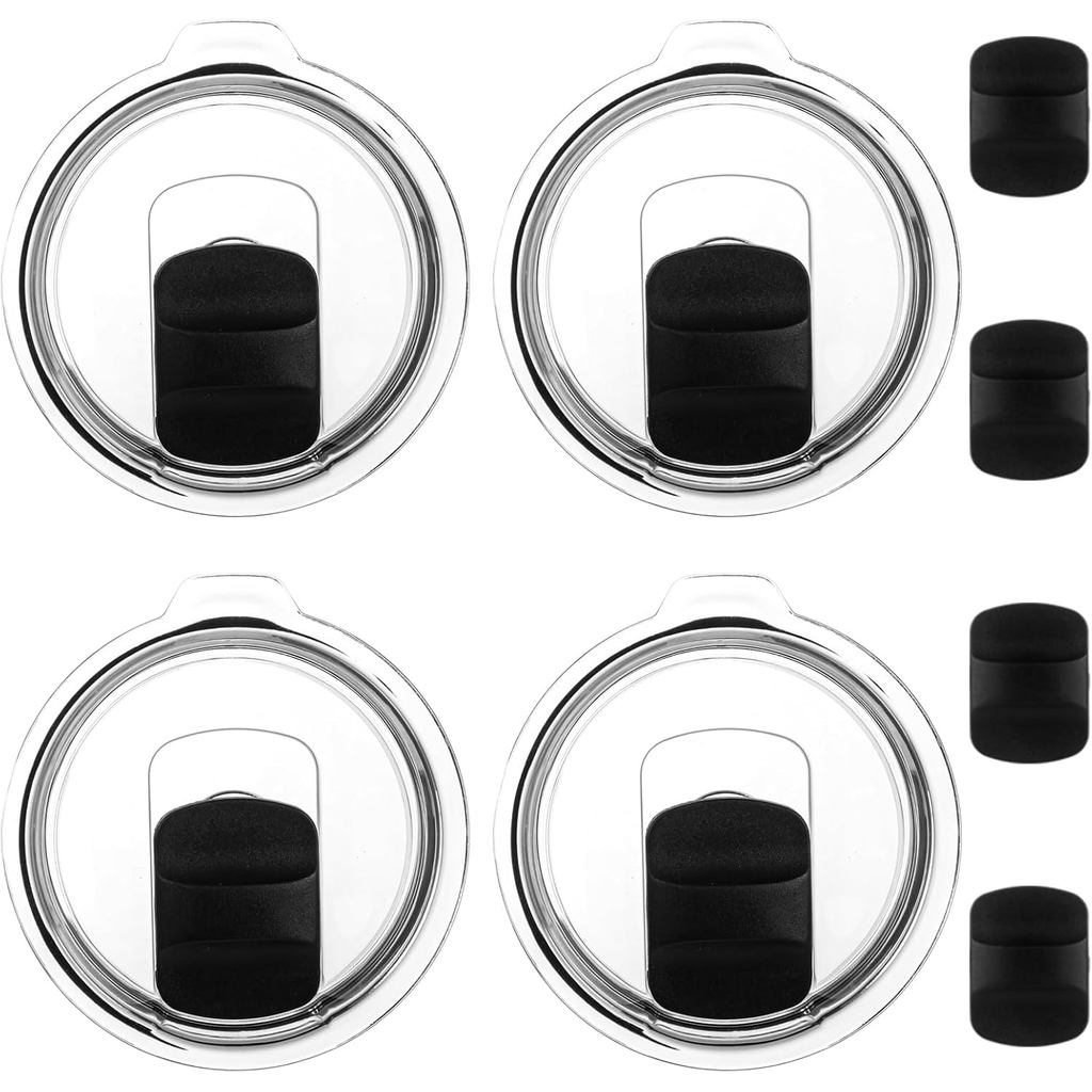 Bộ 4 Nắp thay thế 30 oz cho cốc giữ nhiệt Yeti, chống tràn, nắp Magslider từ tính, tương thích Yeti 
