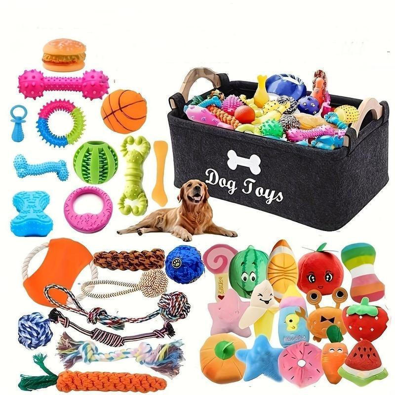 Random style Dog Toy Set, 10/20/30pcs Interactive Chewing Toy, Durable Plastic Dog Toy, Suitable for