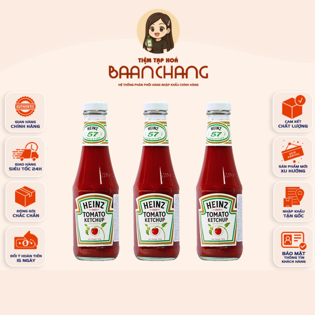 [NHẬP MỸ] Tương Cà Heinz 300g – Heinz Tomato Ketchup Không Chất Bảo Quản