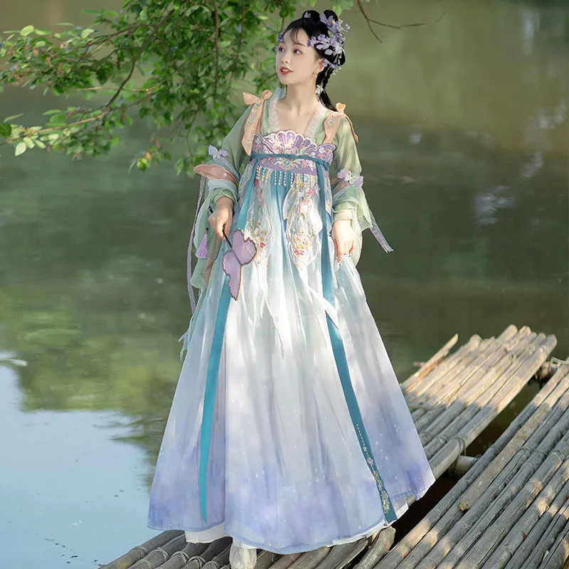Hanfu Váy Nữ Cổ Điển Thanh Lịch, Elements Hán, Chính Hãng