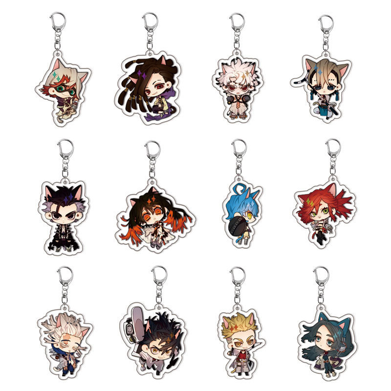Anime GACHIAKUTA Rudo Enjin Zanka Riyo Jabber Acrylic Keychain KeyRing Pendant Chains for