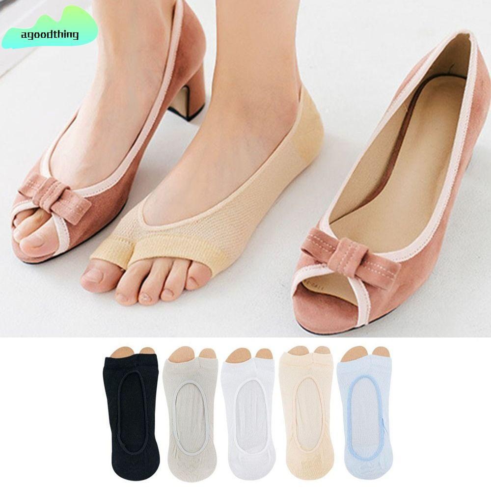 Tất AGOODTHING miệng cá xẻ ngón thoáng khí, cotton mỏng phù hợp size 35-40 EUR
