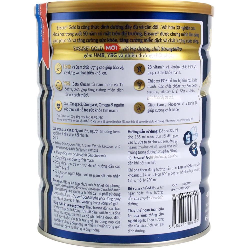 Sữa Ensure Gold hương Vani 800g (New)