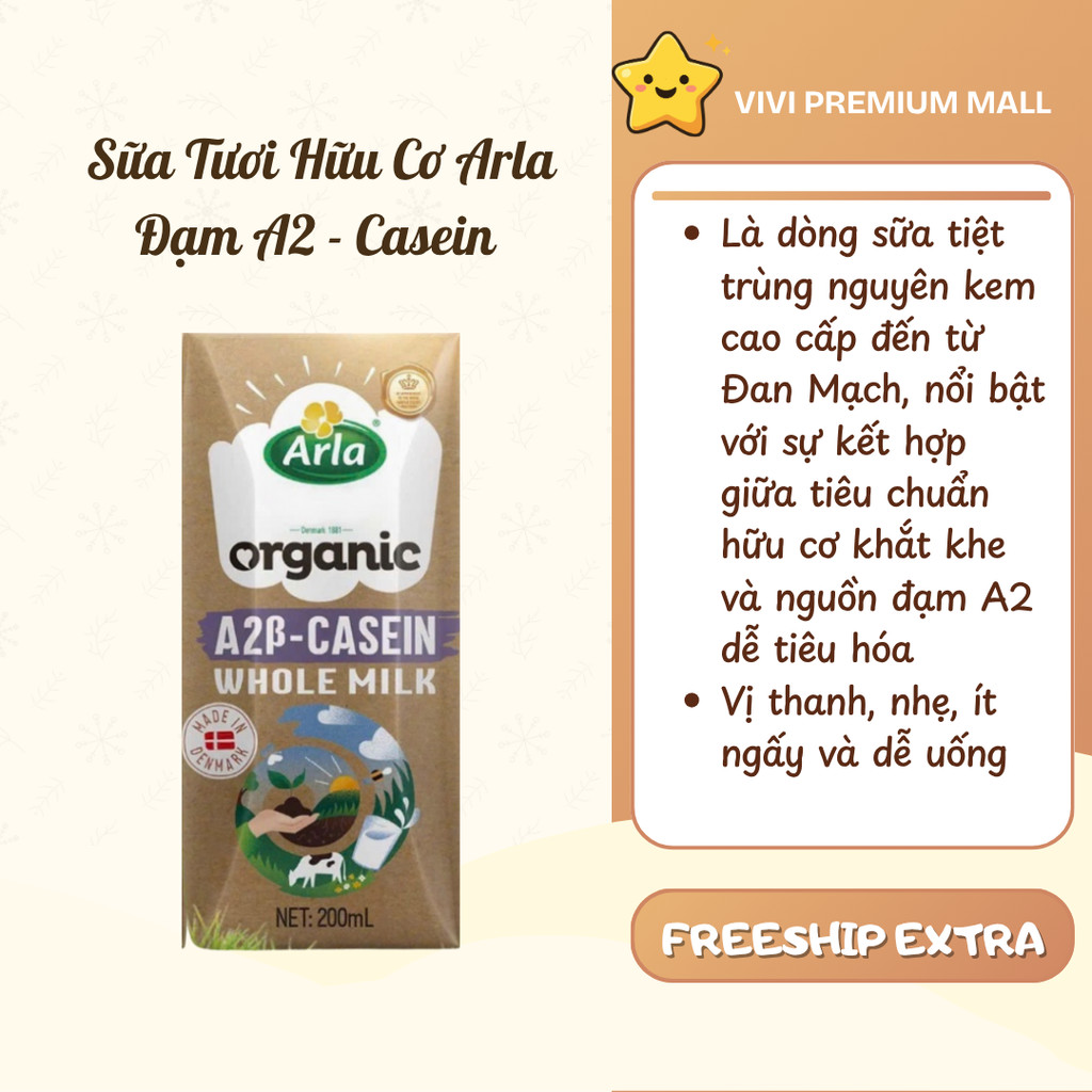 1  Sữa tươi hữu cơ ĐẠM A2-CASEIN cao cấp Arla - Cho bé 12m+ - Vivi premium mall