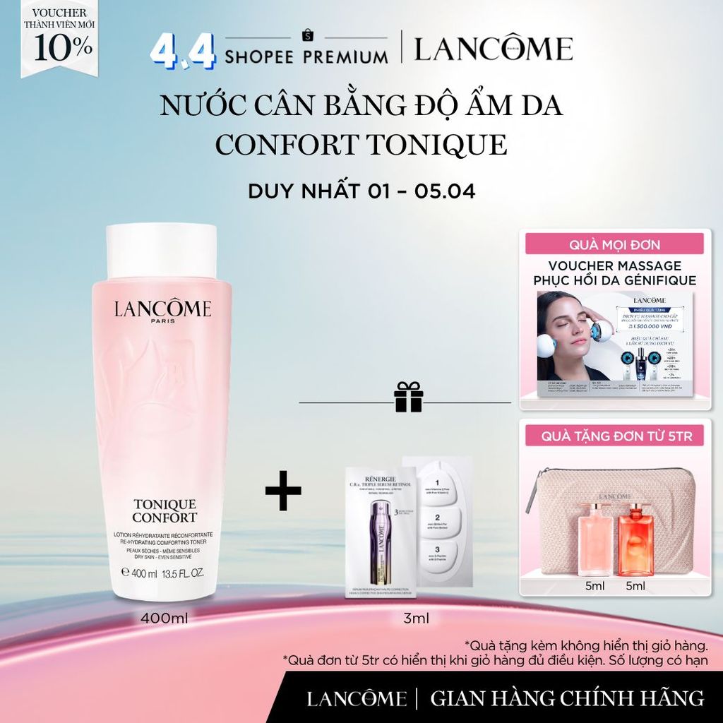 Nước Cân Bằng (Toner) Độ Ẩm Dịu Nhẹ Lancome Tonique Confort 400ml - Chiết Xuất Từ Mật Ong