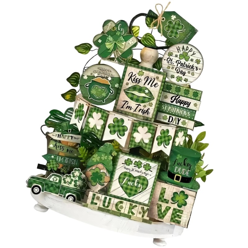 HO Gói 19 Khay Nhiều Lớp Retro Có Giọng Ireland Để Trang Trí Tiệc