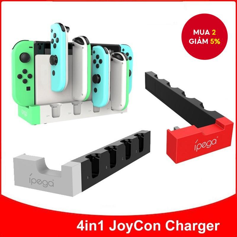 Bộ sạc 4 trong 1 Joy Con cho Nintendo Switch Oled JoyCon Bộ điều khiển Dock Station Giá đỡ cho Ninte