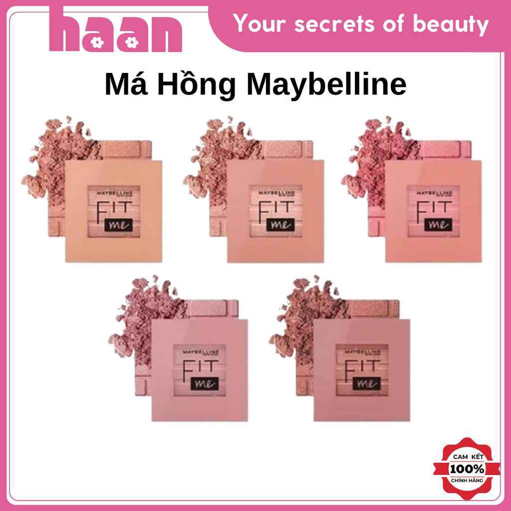 [FREESHIP] Phấn Má Hồng Maybelline Fit Me Blush Chuẩn Màu Mịn Lì 4.5g, Màu 40 Proud, Màu 30 Fierce