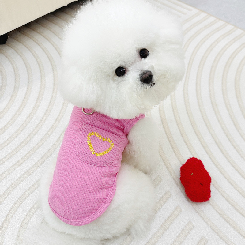 Mùa Thu Thú Cưng Chó Mèo Quần Áo Teddy Bichon Schnauzer Waffle Kéo Cotton Vest Bichon Chó
