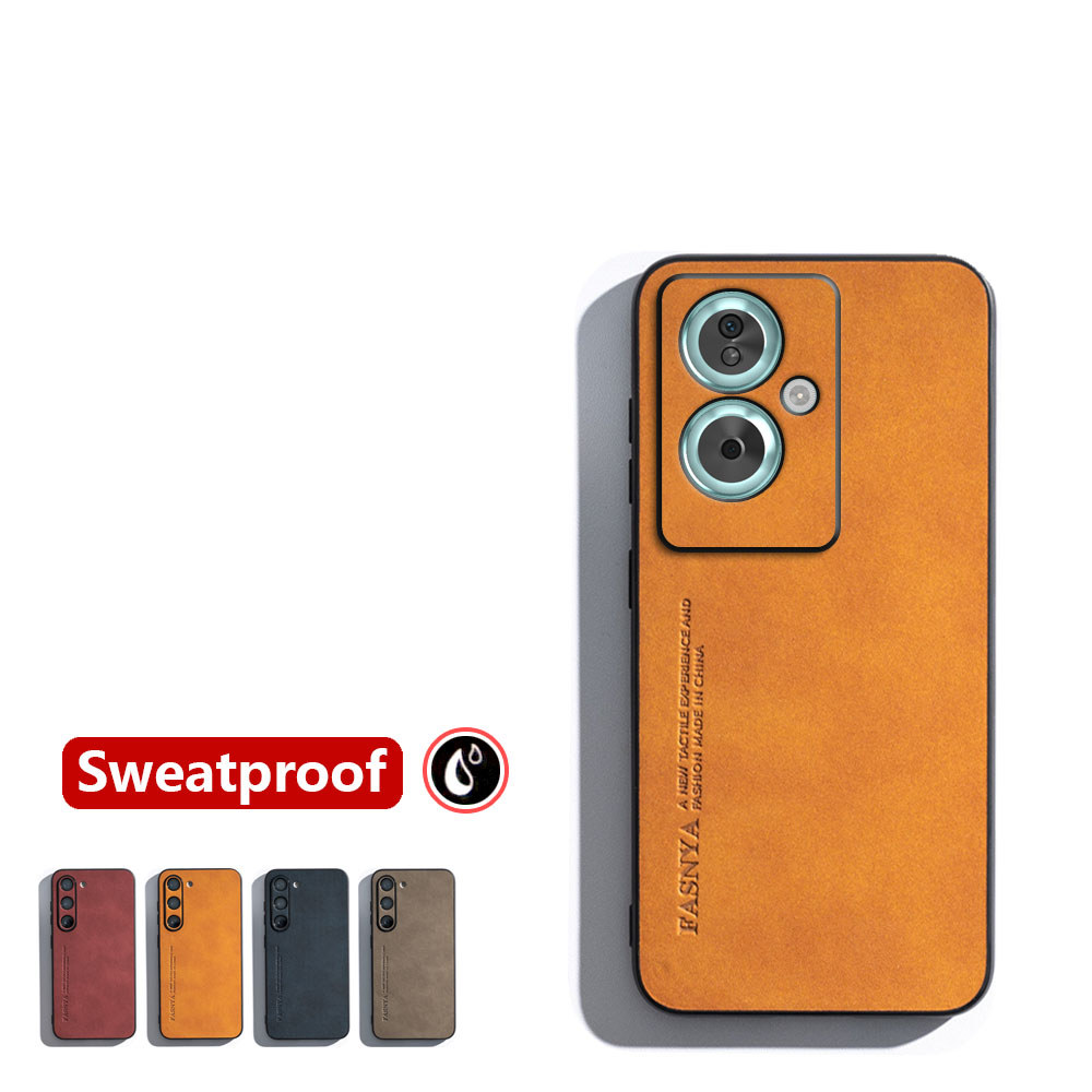 Cảm Giác Da Cho Oppo A79 5G A2 A1s PJB110 CPH2553 Ốp Điện Thoại Da Retro Sang Trọng Chống Trơn Trượt