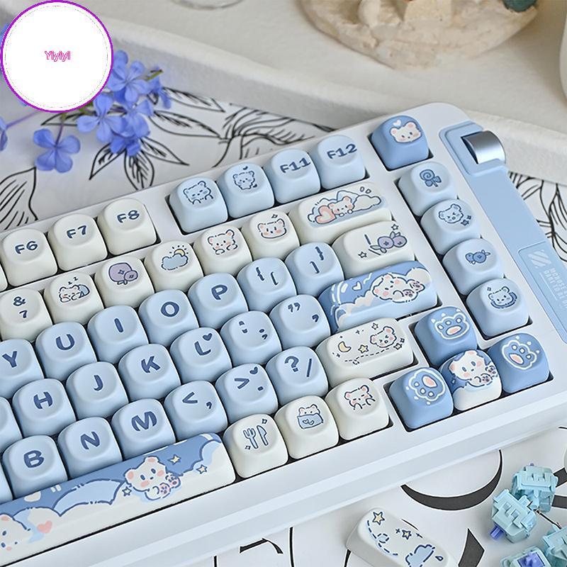 Yiyi 140 Phím Mèo Dễ Thương Thỏ Chó Con Gấu Chủ Đề Keycaps MOA Profile PBT Key Caps Kit Cho 61 / 87 