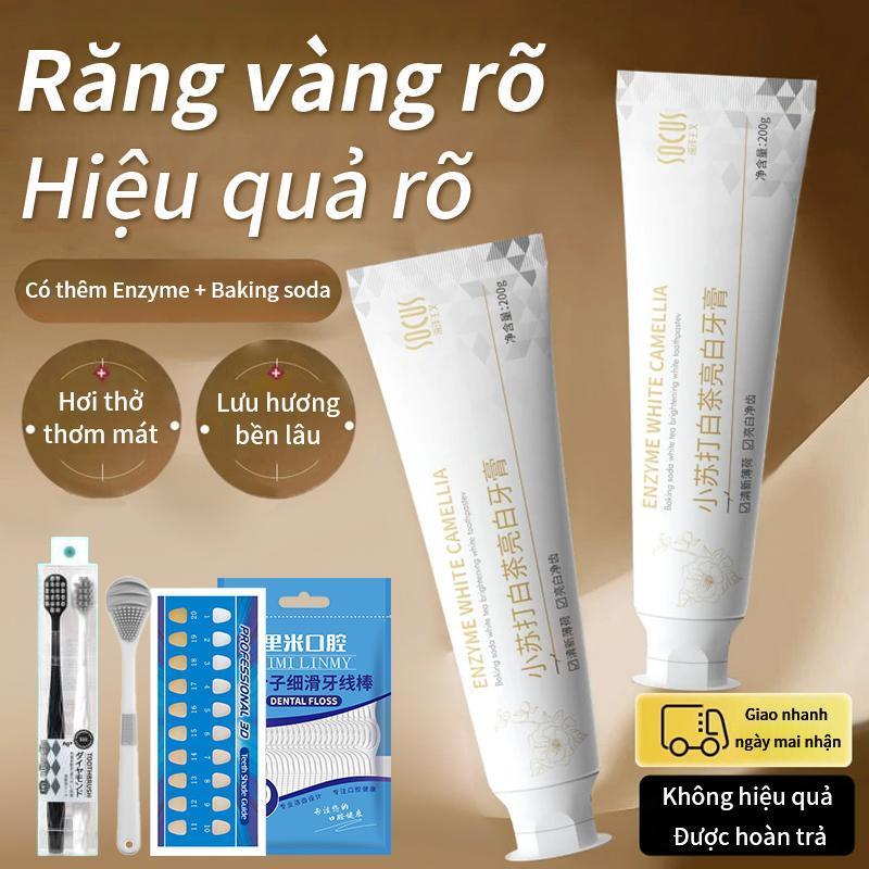 [Mua 5 sản phẩm chỉ từ 36K] Kem đánh răng baking soda enzyme 200g hương bạc hà làm trắng răng tẩy vế