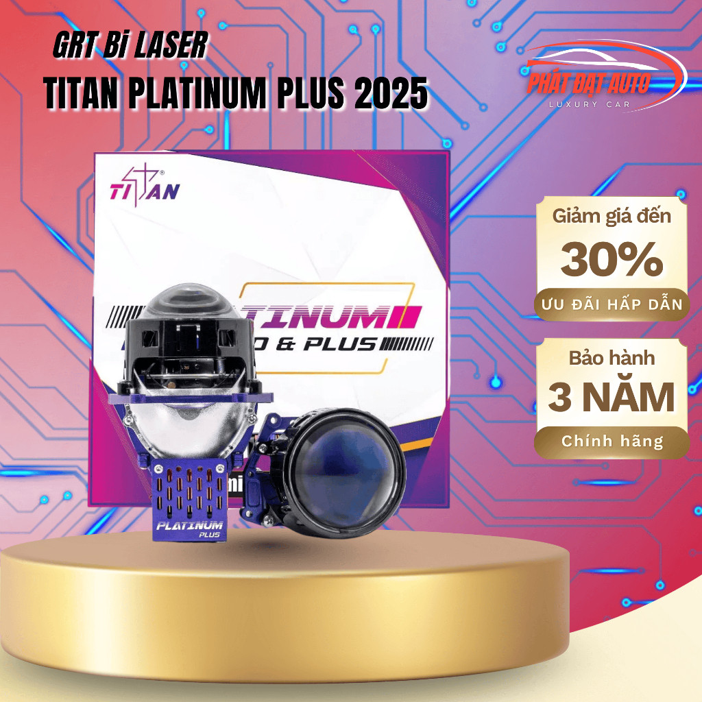 Bi Laser Titan Platinum Plus 2025 (Cos 80W/Pha 90W) tích hợp Laser Cos Pha, nhiệt màu 5000K