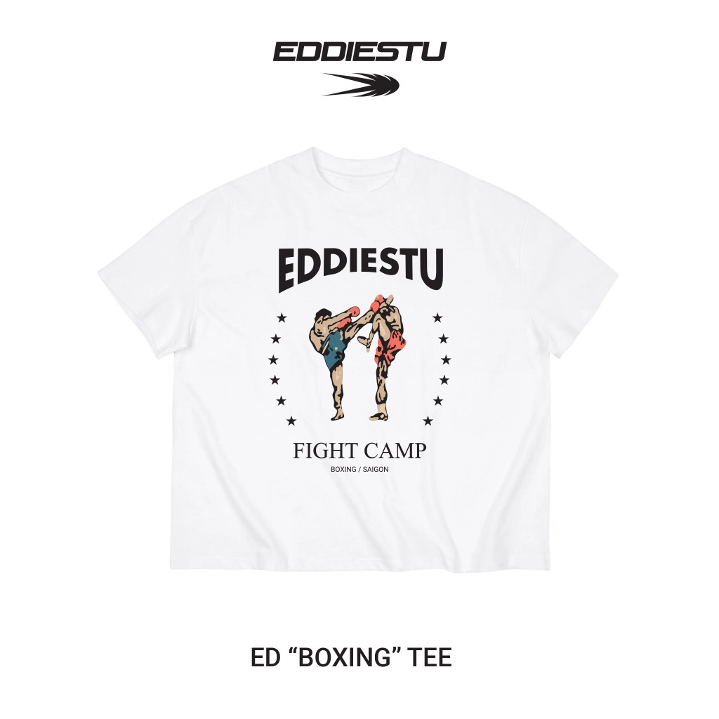 (COD) Áo Thun Eddie BOXING Black/White 250gsm