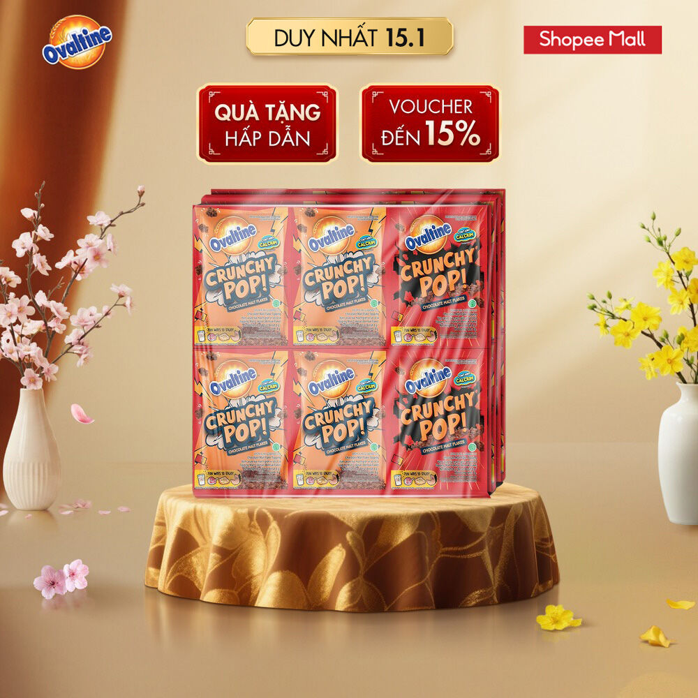 Kẹo rắc Cacao Lúa Mạch Ovaltine Giòn Vị Sô Cô La 8G x 10 Gói