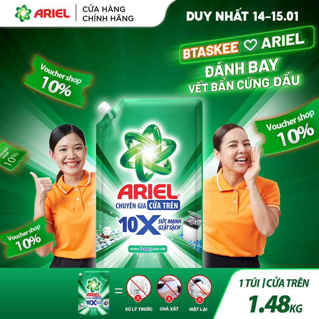[Ariel x Btaskee] Nước Giặt Cửa Trên ARIEL 10X Giặt Nhanh 1.48KG