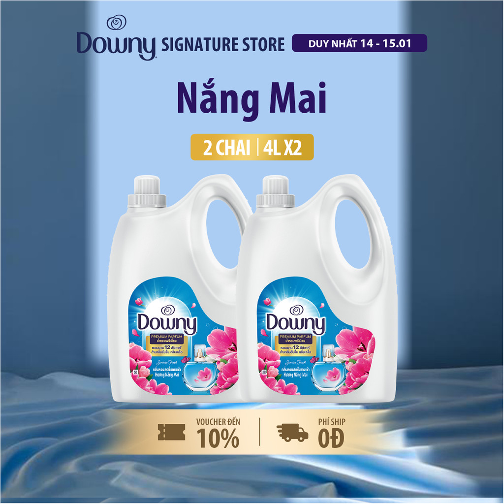 [DOWNY] Combo 2 Nước Xả Vải DOWNY Nắng Mai Chai 4L