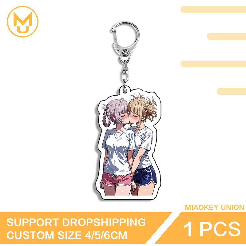 Toga Himiko Nazuna Nanakusa Kiss Each Other Keyring  Double Sided Jewelry DIY Decoration Pendant Sex