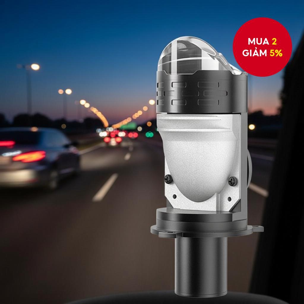 H4 Bi LED Mini Projector Lens dành cho Đèn Pha Ô Tô, Điều Chỉnh Chùm Sáng Cao/Thấp, 6000K, Cắm & Chạ
