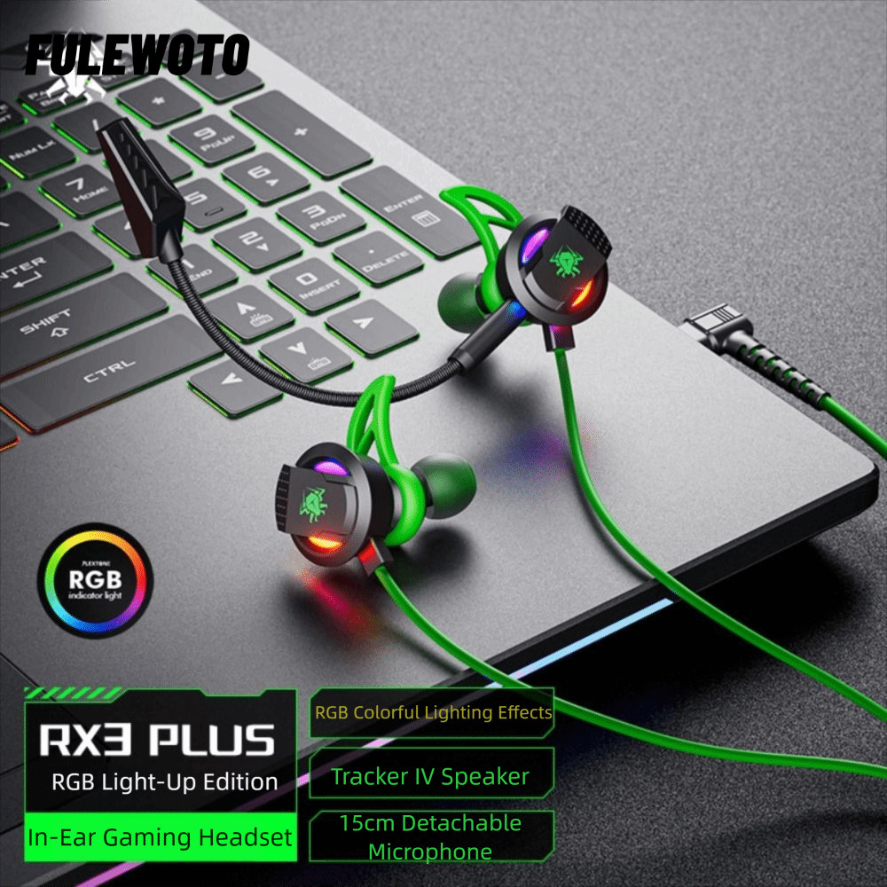 Tai nghe chơi game trong tai FILEWOTO, Micro kép 90° Tai nghe có dây cắm góc HiFi, Micrô tích hợp Ty