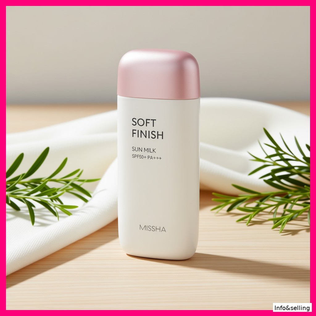 [Missha] All Around Safe Block Soft Finish Sun Milk (SPF50 + PA + + +) 70ml / Soft Finish / 100% Aut
