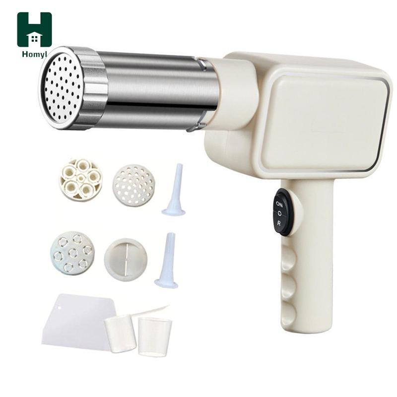 Máy làm mì ống điện Homyl Máy làm mì tự động Máy ép Spaghetti cầm tay Chín hình Dụng cụ làm mì gia dụng Chất liệu PP di động Thích hợp cho gia đình C